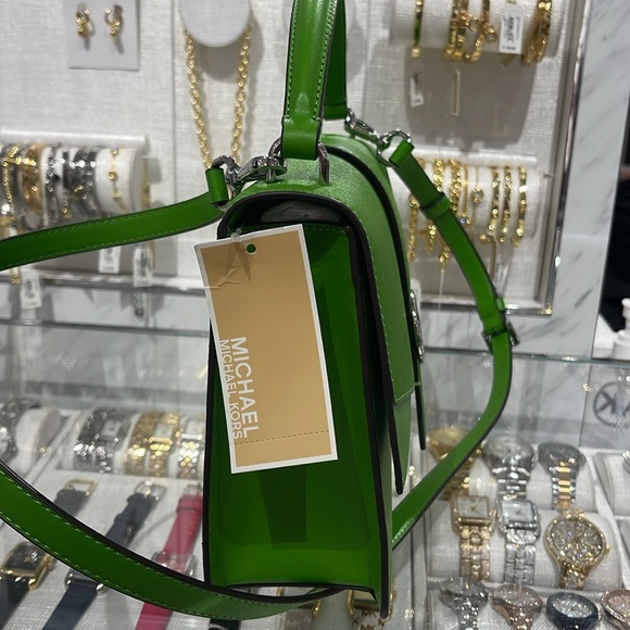 Michael Kors Greenwich Medium Saffiano Leather Satchel Crossbody Shoulder Bag - Picture 3 of 16